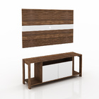 Painel Com Rack Para Sala De Estar Az1017 Mdp Nogal/branco -