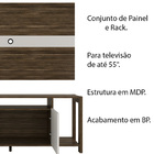 Painel Com Rack Para Sala De Estar Az1017 Mdp Nogal/branco -
