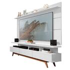 Painel Com Rack Para Sala Vivare Wood 1.8 New Branco Acetinad