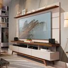 Painel Com Rack Para Sala Vivare Wood 1.8 New Off White Freij