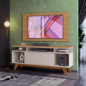 Painel Com Rack Para Tv 50 Polegadas Carvalho Nobre Griz Luke E Liam Dj ...
