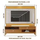 Painel Com Rack Para Tv 70 Polegadas Marrom E Off White Michi