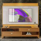 Painel Com Rack Para Tv 70 Polegadas Marrom E Off White Michi