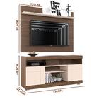 Painel Com Rack Para Tv Até 43 Polegadas Nogueira Real Off Wh