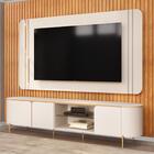 Painel Com Rack Para Tv Até 75 Polegadas Com Led 3 Portas Pés