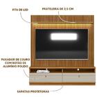 Painel Com Rack Para Tv Até 75 Polegadas Ripado Nature Off Wh