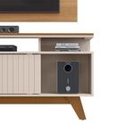 Painel Com Rack Retrô Para Tv 50 Polegadas Carvalho Nobre Gri