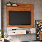 Painel Com Rack Suspenso Para Tv Até 50 Polegadas Com Gavetas