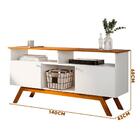 Painel Com Rack Tv 55 Polegadas Branco Madeira Amsterdã Vênus