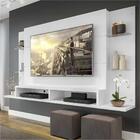 Painel Com Suporte Tv 60" Com Nichos E Prateleiras Vidro Nair