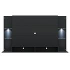 Painel Com Suporte Tv 60" E 2 Leds Prateleiras De Vidro Vegas