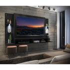 Painel Com Suporte Tv 60" E 2 Leds Prateleiras De Vidro Vegas