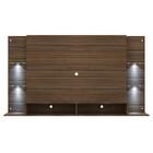 Painel Com Suporte Tv 60" E 4 Leds Prateleiras De Vidro Vegas
