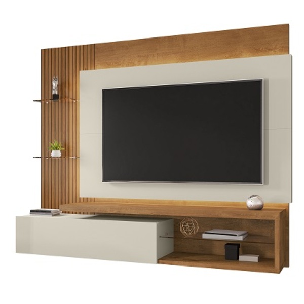 Painel Copacabana 1.8 Naturalle/off White/ripado - Bechara Mó