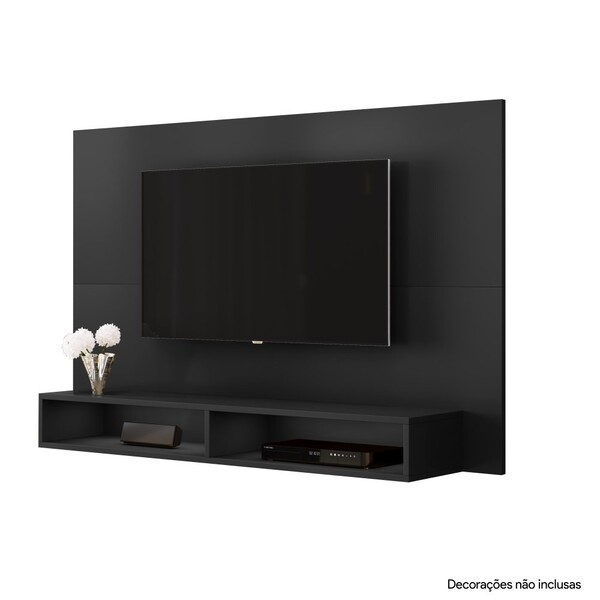 Painel Coral Para Tv Até 46 Polegadas Kaiki Móveis Preto Text