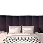 Painel De Cabeceira Cama Módulos Em Estofados Preto 20x60cm