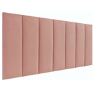 Painel De Cabeceira Cama Módulos Em Estofados Preto 20x60cm