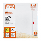 Painel Borda Infinita Quadrado de Embutir ou Sobrepor Luz Amarela 32W Bivolt Black & Decker