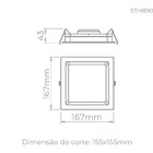 Painel De Embutir Recuado Deep 12w 17x17cm Stella - Preto - L