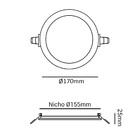 Painel De Embutir Redondo Led 12w 3000k Bivolt