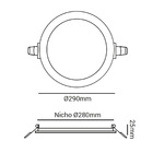 Painel de Embutir Redondo Led 24W 4000K Bivolt