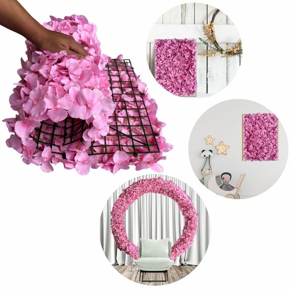 Painel de Floral Artificial 1 unidade Placa 60x40cm Parede co