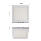 Painel de LED de Sobrepor 12W Luz Branca 16x16cm Home LED LLUM Bronzearte