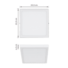Painel de LED de Sobrepor 18W Luz Amarela 22,5x22,5cm Home LED LLUM Bronzearte