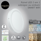 Painel de LED de Embutir ou Sobrepor Luz Amarela, Branca e Neutra 29,8x29,8cm Inteligente Inspire