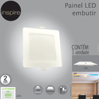 Painel de LED de Embutir 5W Luz Amarela 12x12cm Inspire