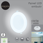 Painel de LED de Embutir 5W Luz Branca 12x12cm Inspire