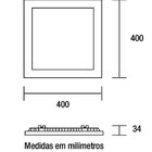Painel De Led Blumenau Quadrado De Embutir 32w Bivolt 3000k L