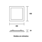 Painel De Led Blumenau Quadrado De Embutir 32w Bivolt 6500k L