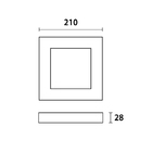 Painel De Led Blumenau Quadrado De Sobrepor 18w Bivolt Preto