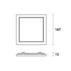 Painel De Led Blumenau Quadrado Embutir 12w Bivolt Preto 3000