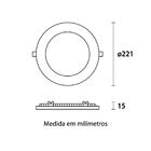 Painel De Led Blumenau Redondo Embutir 18w Bivolt Preto 6500k