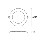 Painel De Led Blumenau Redondo Embutir 24w Bivolt Preto 6500k