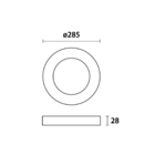 Painel De Led Blumenau Redondo Sobrepor 24w Bivolt Preto 6500