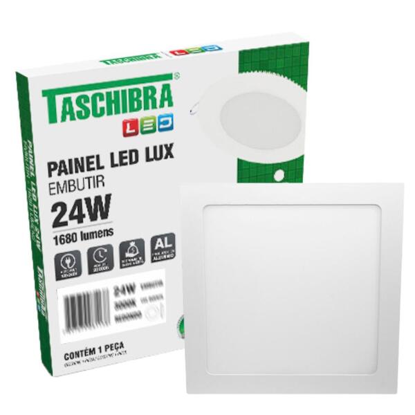 Painel De Led De Embutir Quadrado 24w 6500k Taschibra