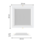Painel de Led Embutir Quadrado Borda Recuada Luz 3 em 1 15W Inspire 22x22cm Branco Bivolt