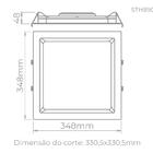 Painel De Led Embutir Stella Deep Quadrado 34x34cm Recuado 28