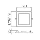 Painel De Led Embutir Stella Eco Quadrado 17x17cm 12w Branco