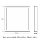 Painel De Led Frameless Quadrado Embutir/sobrepor 17w Bivolt