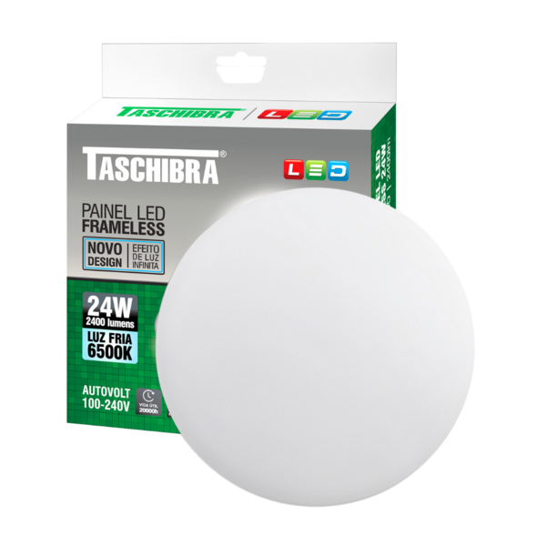 Painel De Led Frameless Redondo Embutir/sobrepor 24w Bivolt T
