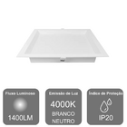 Painel De Led Nordecor Quadrado Kais De Embutir Recuado 18w B