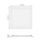 Painel de LED Quadrado de Embutir 18W Luz Neutra 21,7x21,7cm Slim LLUM Bronzearte