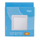 Painel de LED Quadrado Sobrepor Amarelo 18w Bivolt Elgin