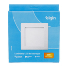 Painel de LED Quadrado Sobrepor Luz Amarela 12W Bivolt Elgin
