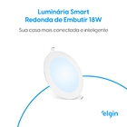 Painel de LED Smart de Embutir 18W Luz 3 Tons 21x21cm Elgin