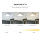 Painel de Led Sobrepor Quadrado Borda Recuada Luz 3 em 1 20W Inspire 27x27cm Branco Bivolt